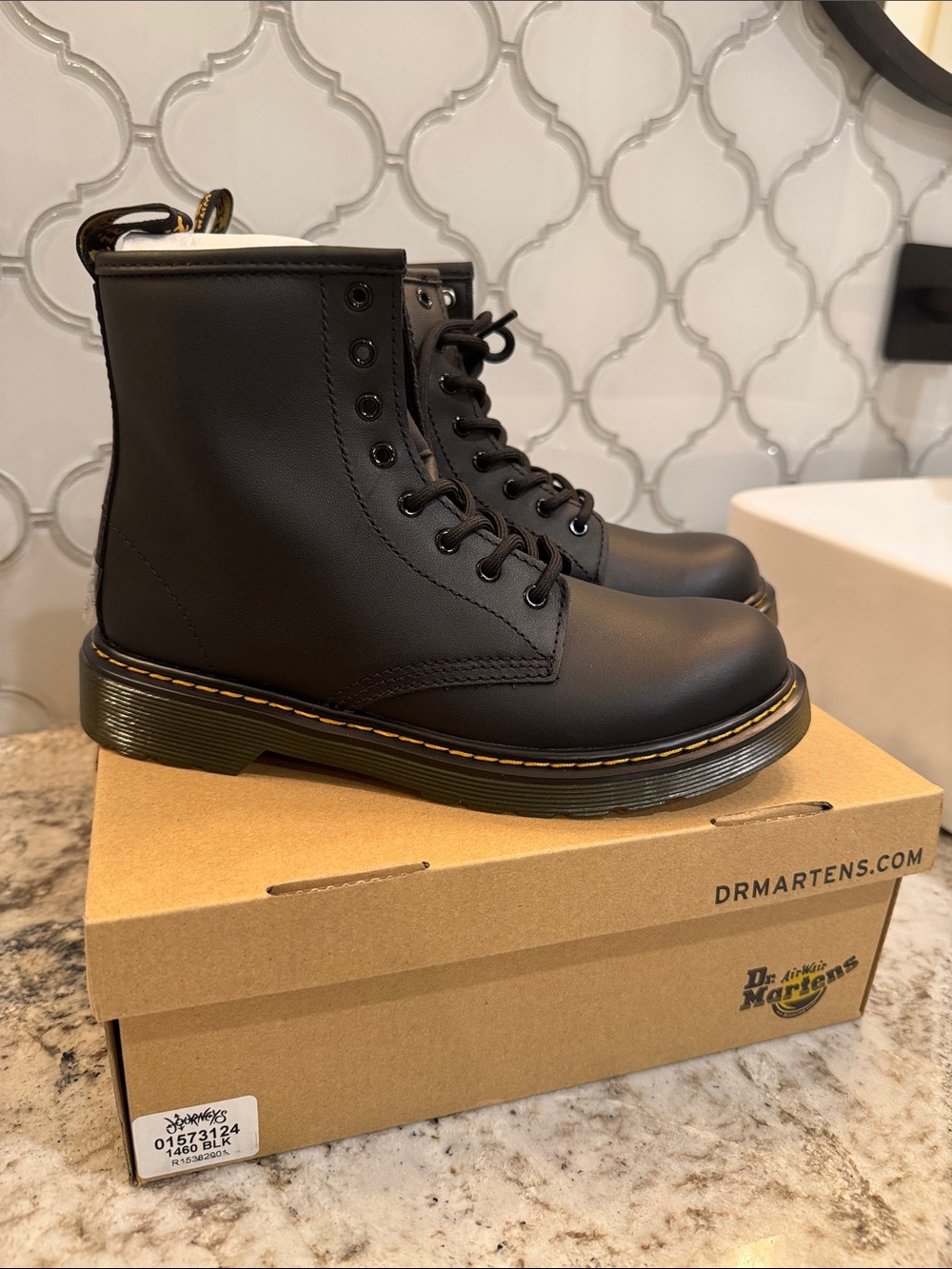 Dr. Martens 1460 Black Leather Lace-Up Boots -